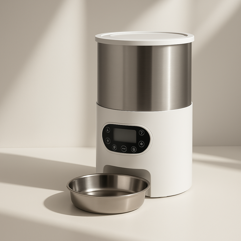 Smart Automatic Pet Feeder with App Control β Stainless Steel Dual Bowls, Programmable Cat & Dog Food Dispenser with Remote Feeding, Portion Control & Timing