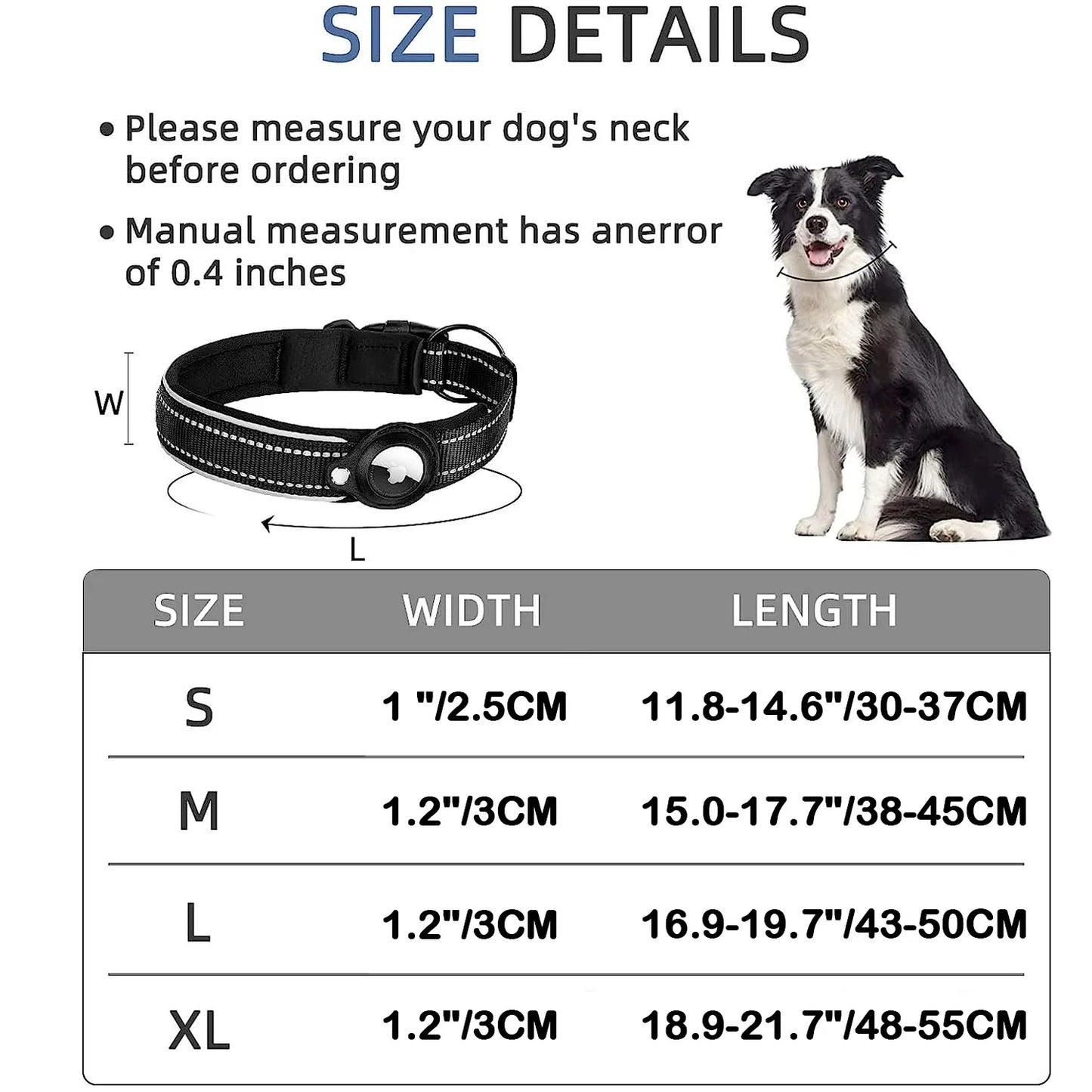 Waterproof Reflective Pet Collar for Apple AirTag β Anti-Lost Protective Tracker Holder for Dogs & Cats