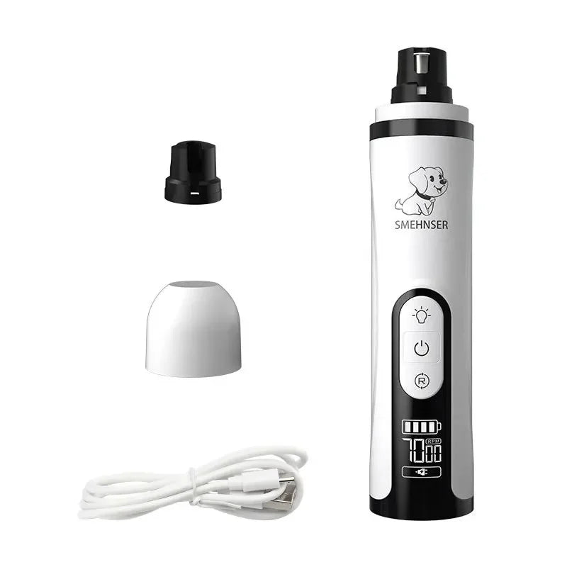 Electric Pet Nail Grinder with LED Light ā USB Rechargeable Dog & Cat Nail Trimmer, Painless Paw Grooming Clipper for Pets