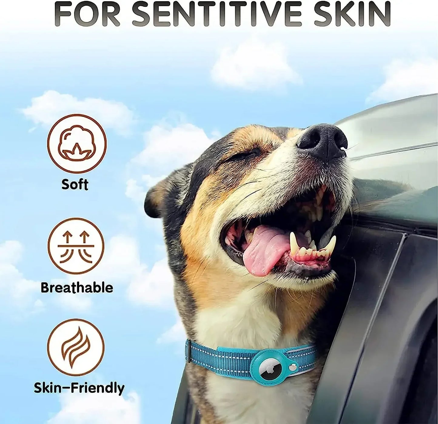 Waterproof Reflective Pet Collar for Apple AirTag β Anti-Lost Protective Tracker Holder for Dogs & Cats