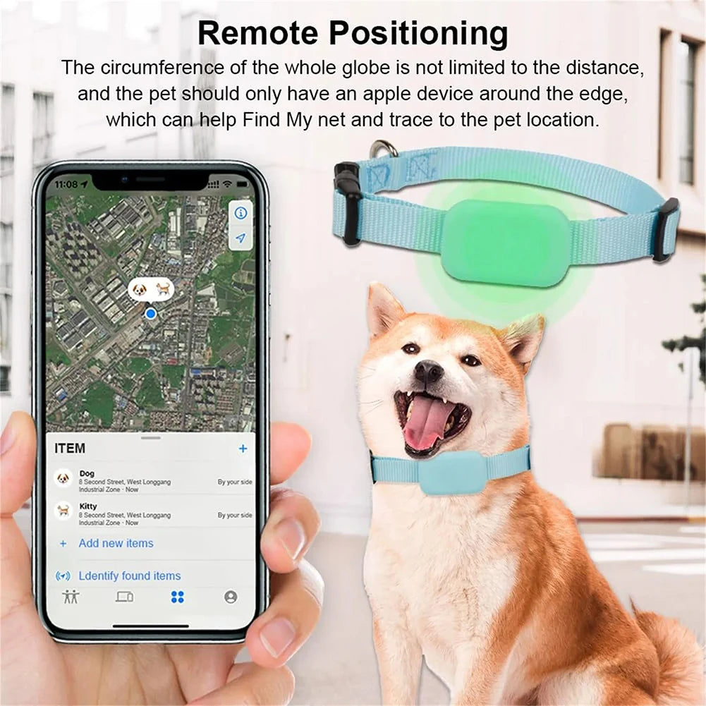 Waterproof Pet GPS Tracker – Dog & Cat Locator with Durable Silicone Collar, No Subscription Required, Lost Pet Recovery Device, Compatible with iOS & Android