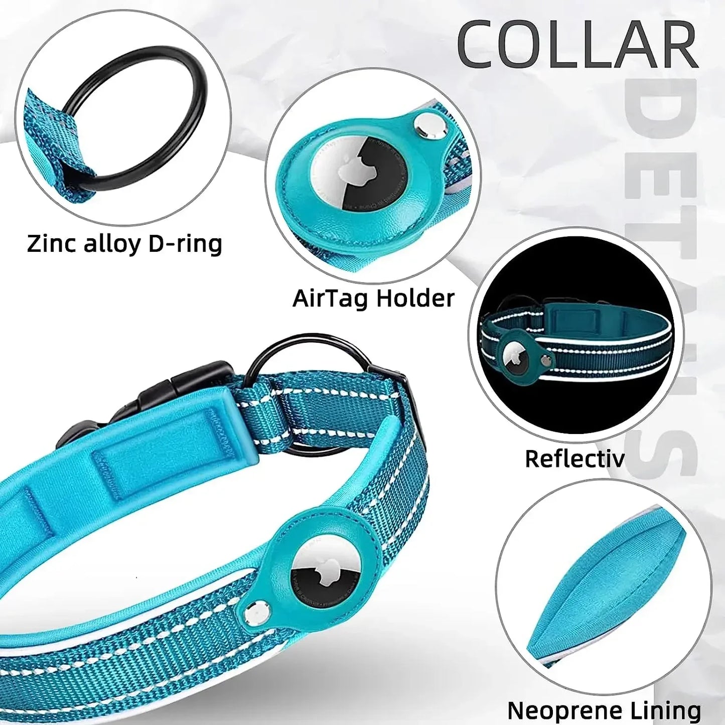 Waterproof Reflective Pet Collar for Apple AirTag – Anti-Lost Protective Tracker Holder for Dogs & Cats
