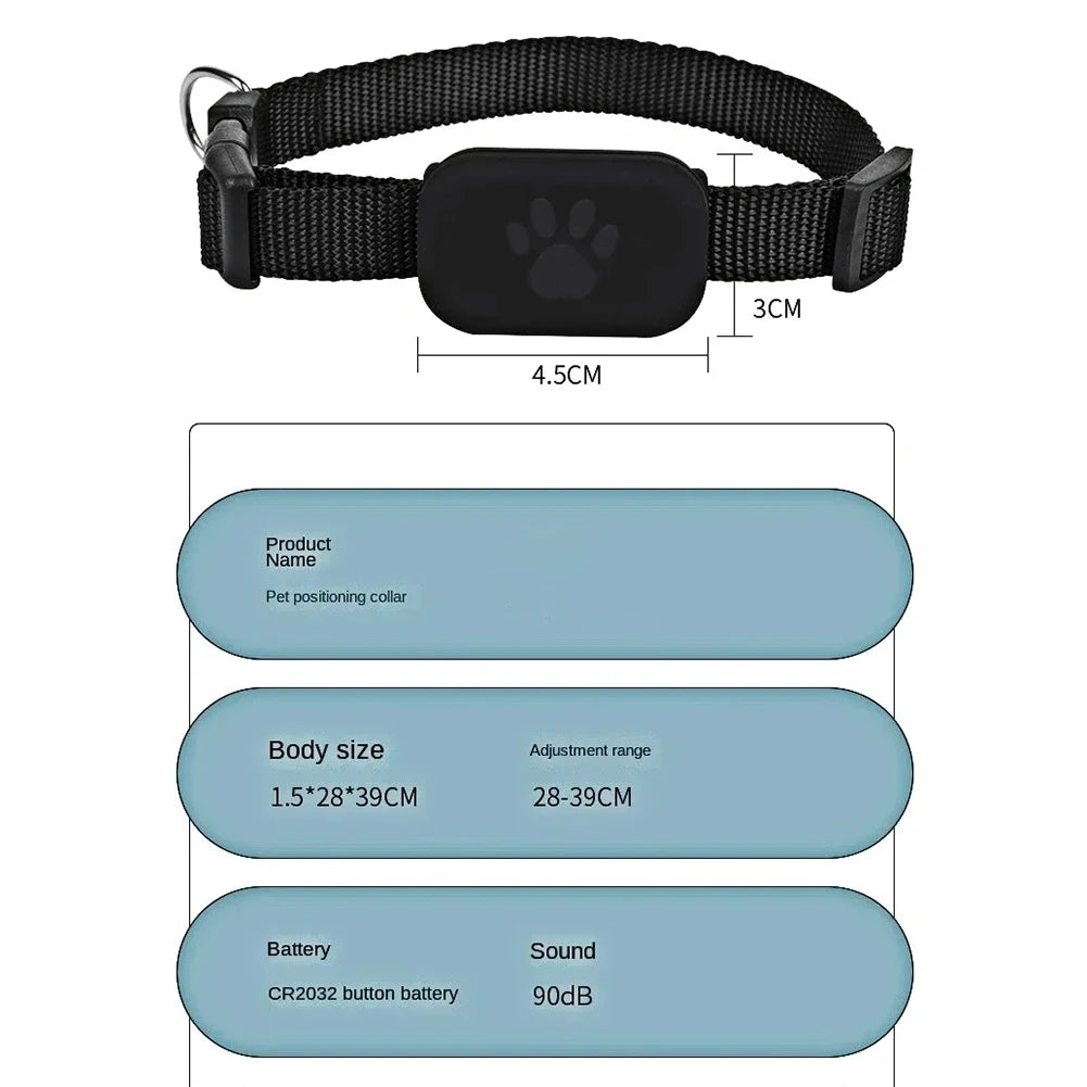 Waterproof Pet GPS Tracker – Dog & Cat Locator with Durable Silicone Collar, No Subscription Required, Lost Pet Recovery Device, Compatible with iOS & Android